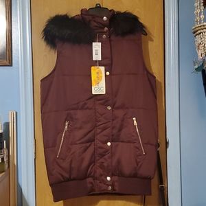 New, Hooded, stadium length vest